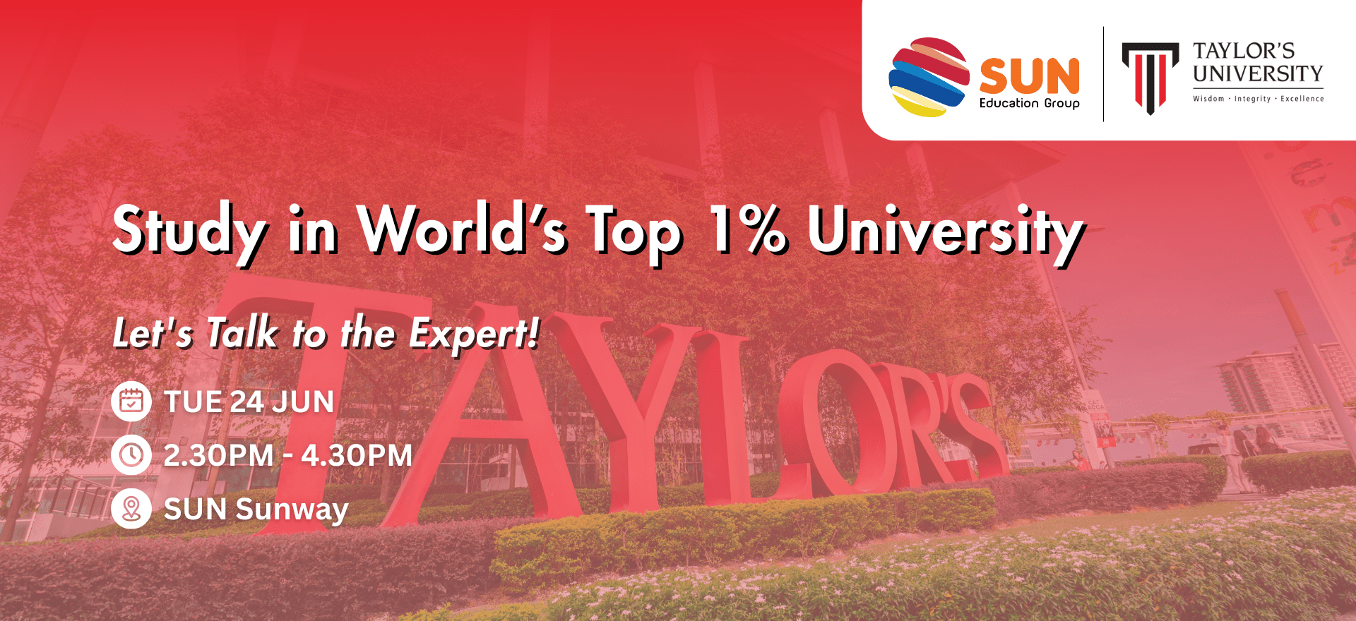 Taylor University and SUN Education Info Session 24th JUNE